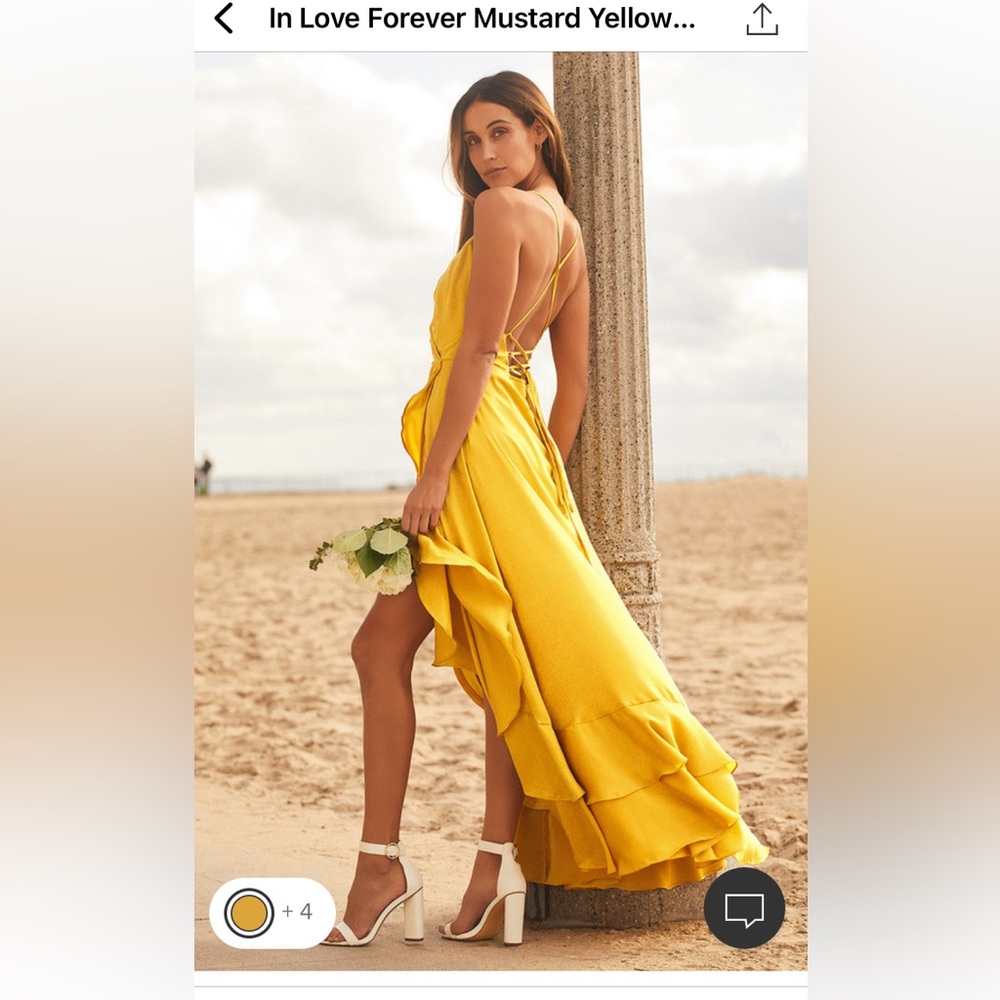 Mustard yellow high low maxi dress ☀️